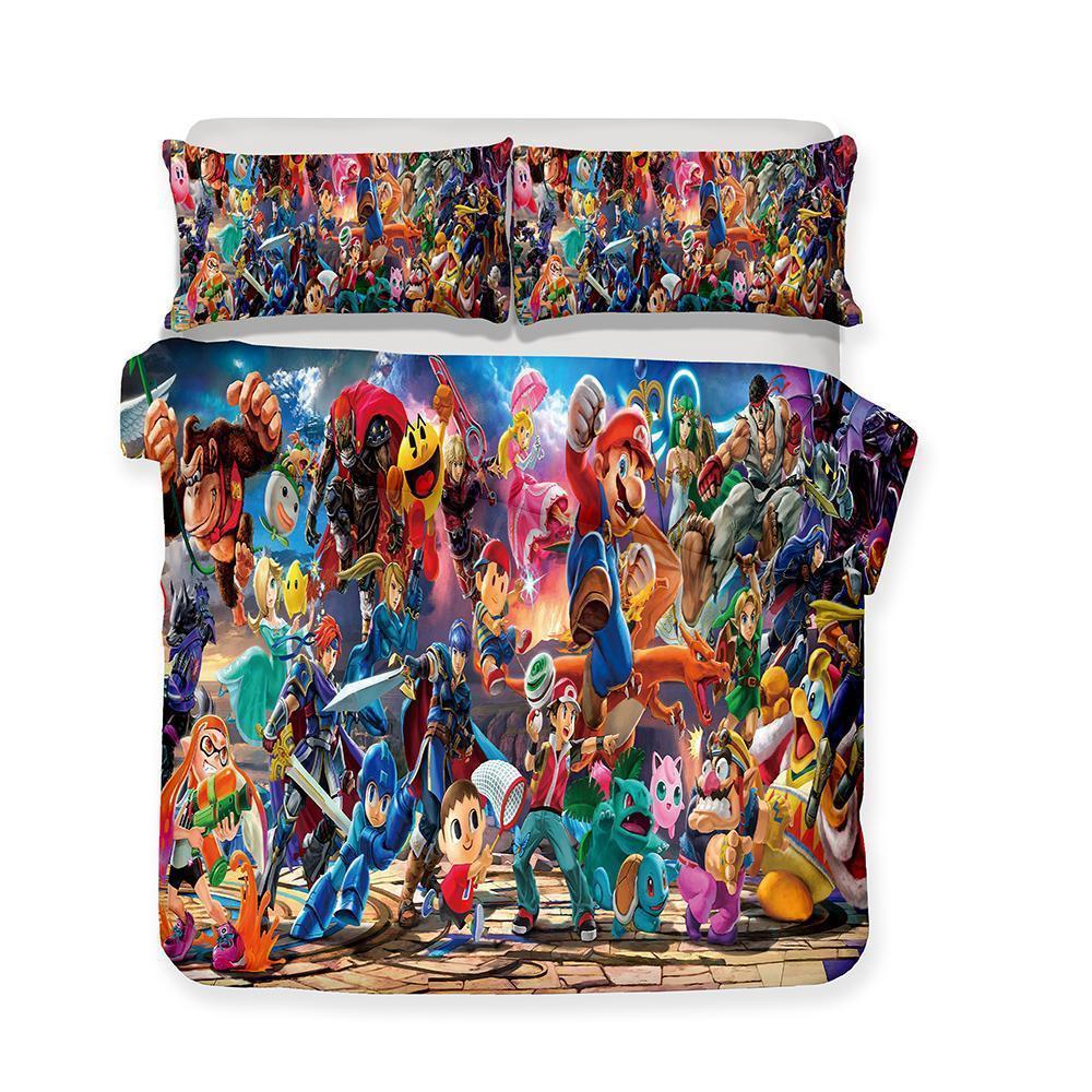 2018 Home Decoration Design Game Theme Nintendo All Heros Comforters3D Customized Duvet Cover Bedding Sets
