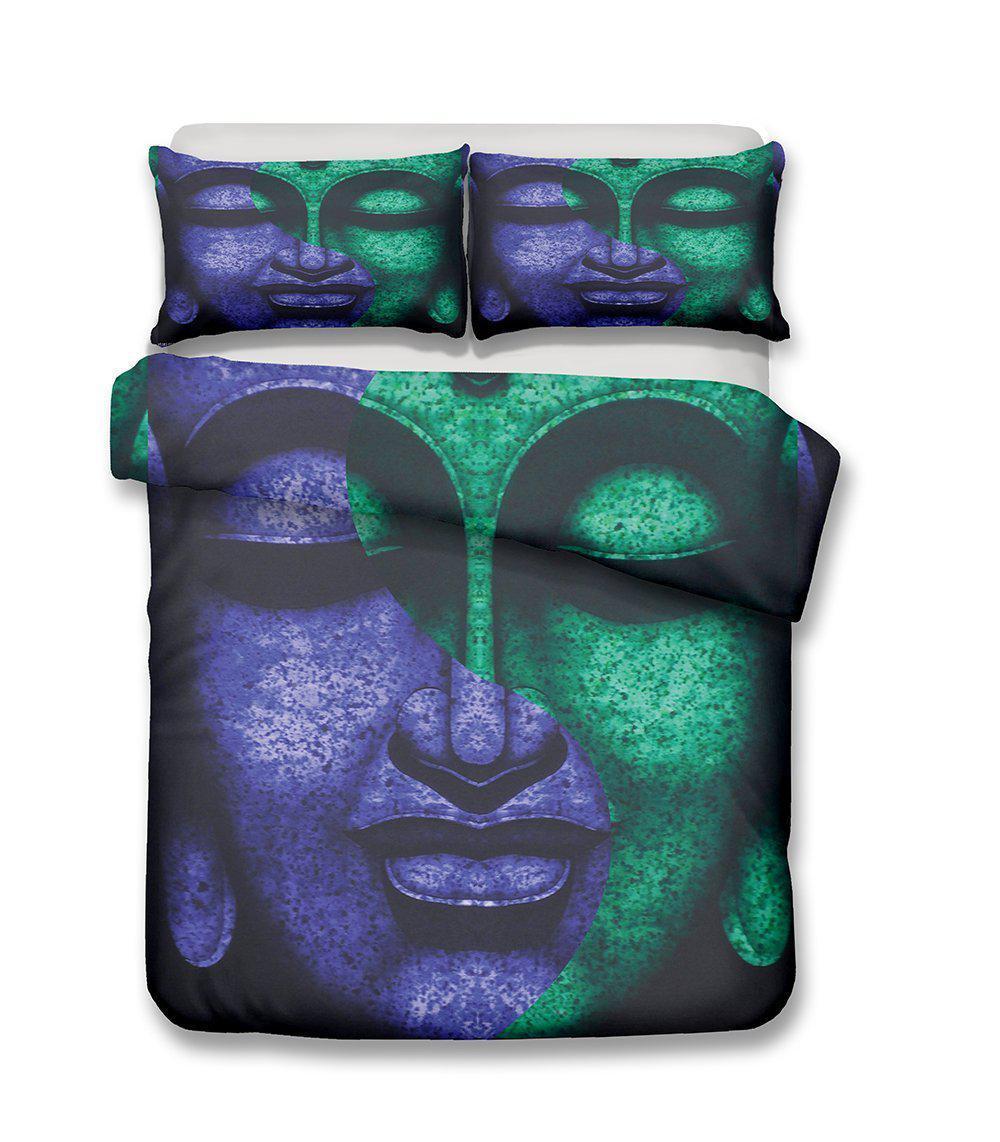 2019 3d Print Buddha Green Theme Buddhists3D Customized Duvet Cover Bedding Sets