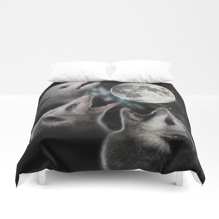 3 opossum moon Duvet Cover
