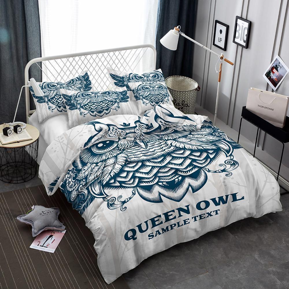 3 Piece 3d Owl Art Print Allizes Art Print Bed Cover3D Customized Duvet Cover Bedding Sets