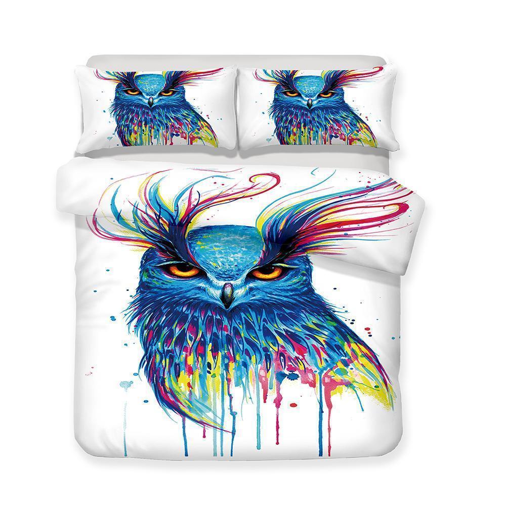 3 piece 3d owl pattern print allizes art print bed cover3D Customized Duvet Cover Bedding Sets