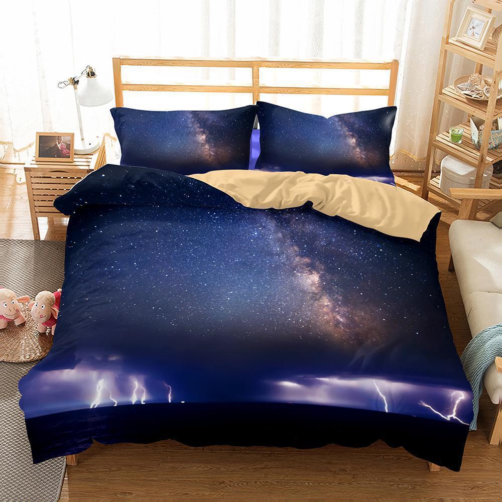 3 Pieceet Digital Lightning Hurricane Florence Path Homeupplies3D Customized Duvet Cover Bedding Sets