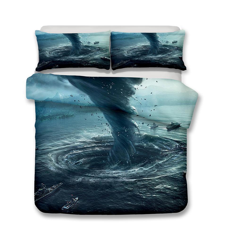 3 Pieceet Digital Printing Tornado Hurricane Florence Path Bedroom Household Goods3D Customized Duvet Cover Bedding Sets