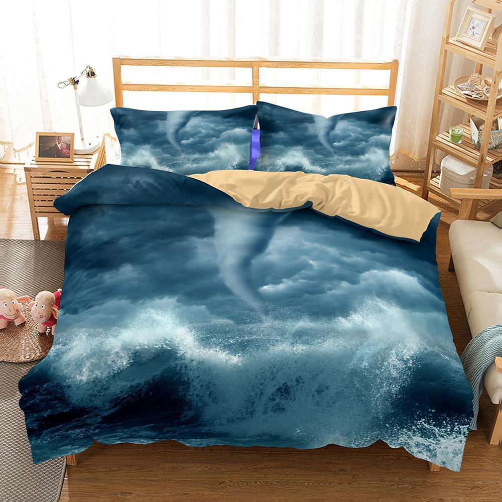 3 Pieceet Digital Printing Tornado Hurricane Florence Path Household Goods3D Customized Duvet Cover Bedding Sets