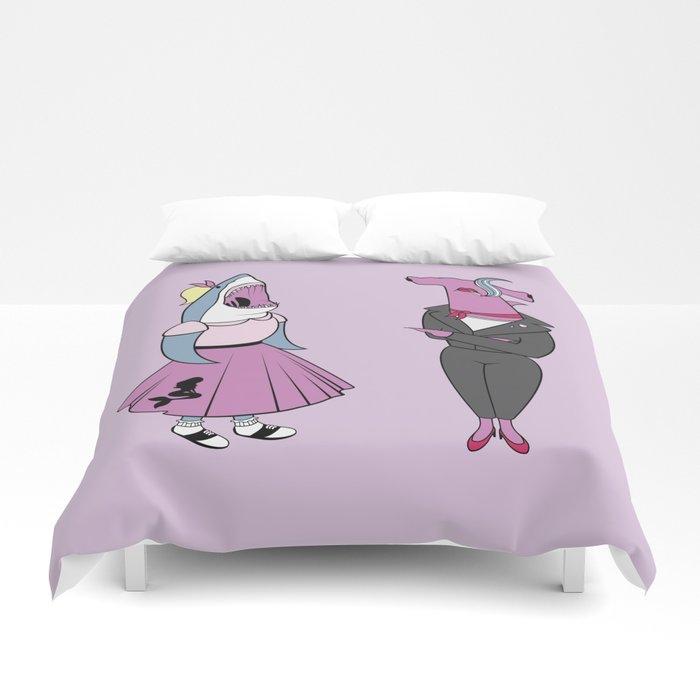 3D 50s Shark Girl Gang Duvet Cover Bedding Sets