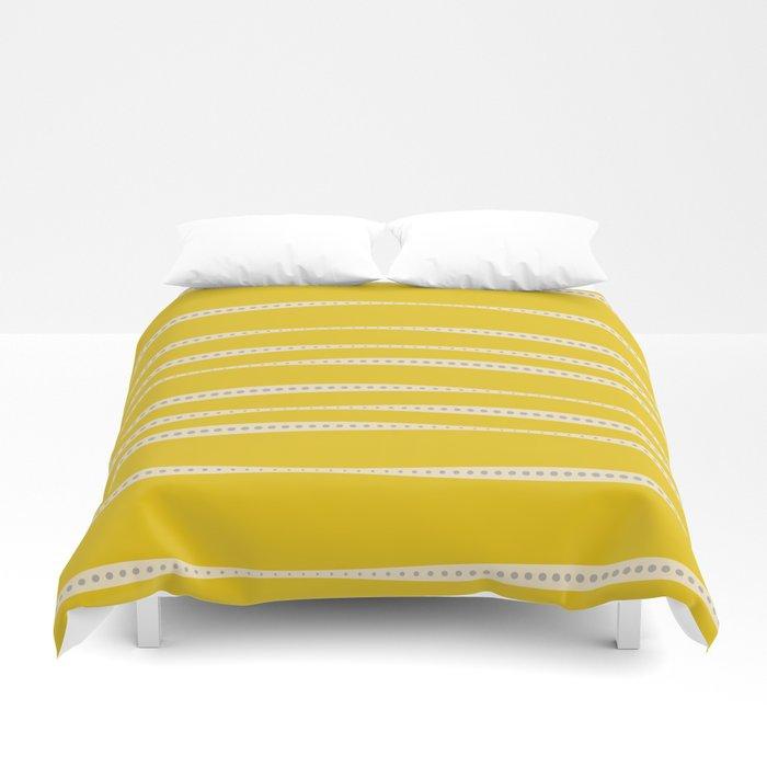 3D Abstract wavy stripes in mustard yellow, grey, and off-white Duvet Cover Bedding Sets
