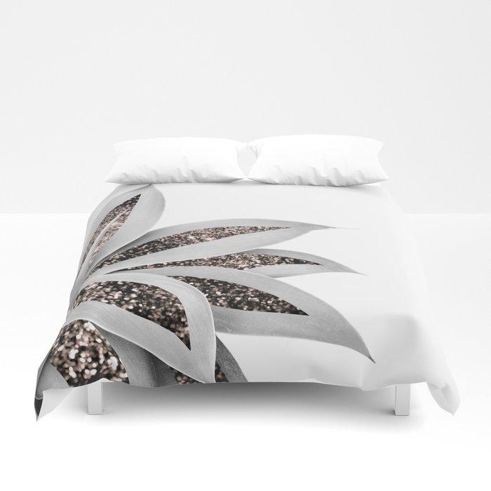 3D Agave Finesse Glitter Glam 1 tropical decor art society6 Duvet Cover Bedding Sets