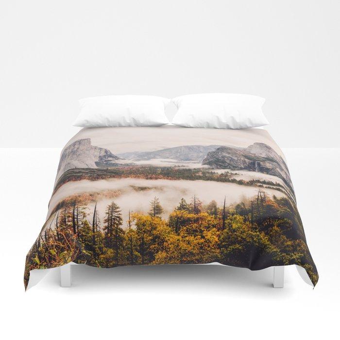 3D Amazing Yosemite California Forest Waterfall Canyon Duvet Cover Bedding Sets
