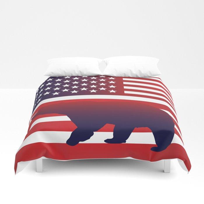 3D American flag Bear California Duvet Cover Bedding Sets