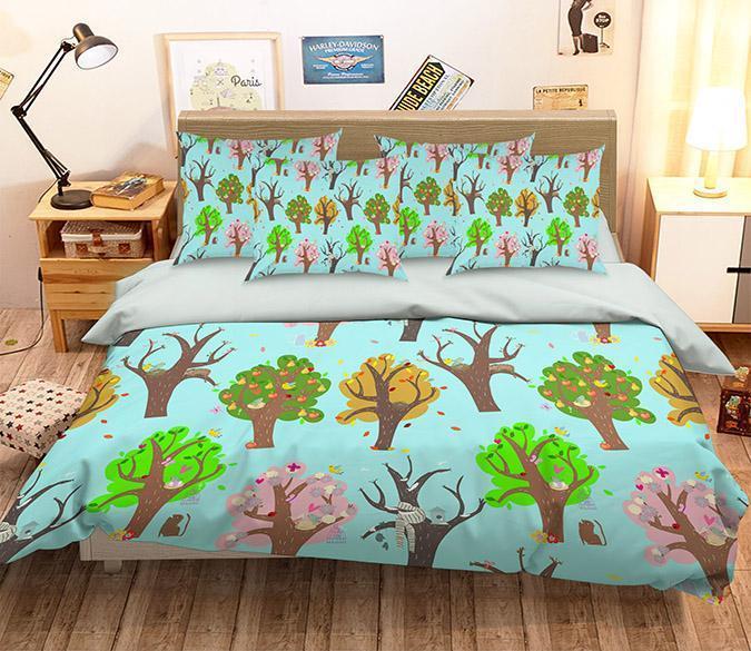 3D Animal Head 105 Bed Pillowcases Quilt