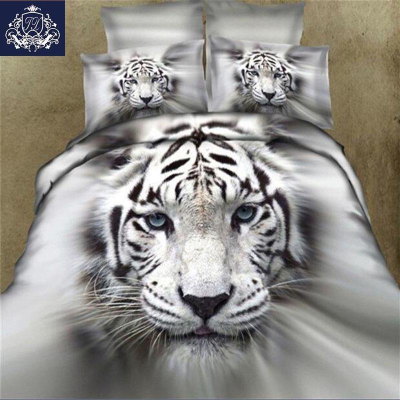 3D Animal King/Queen ize Tiger White 3D 3D Customized Duvet Cover Bedding Sets
