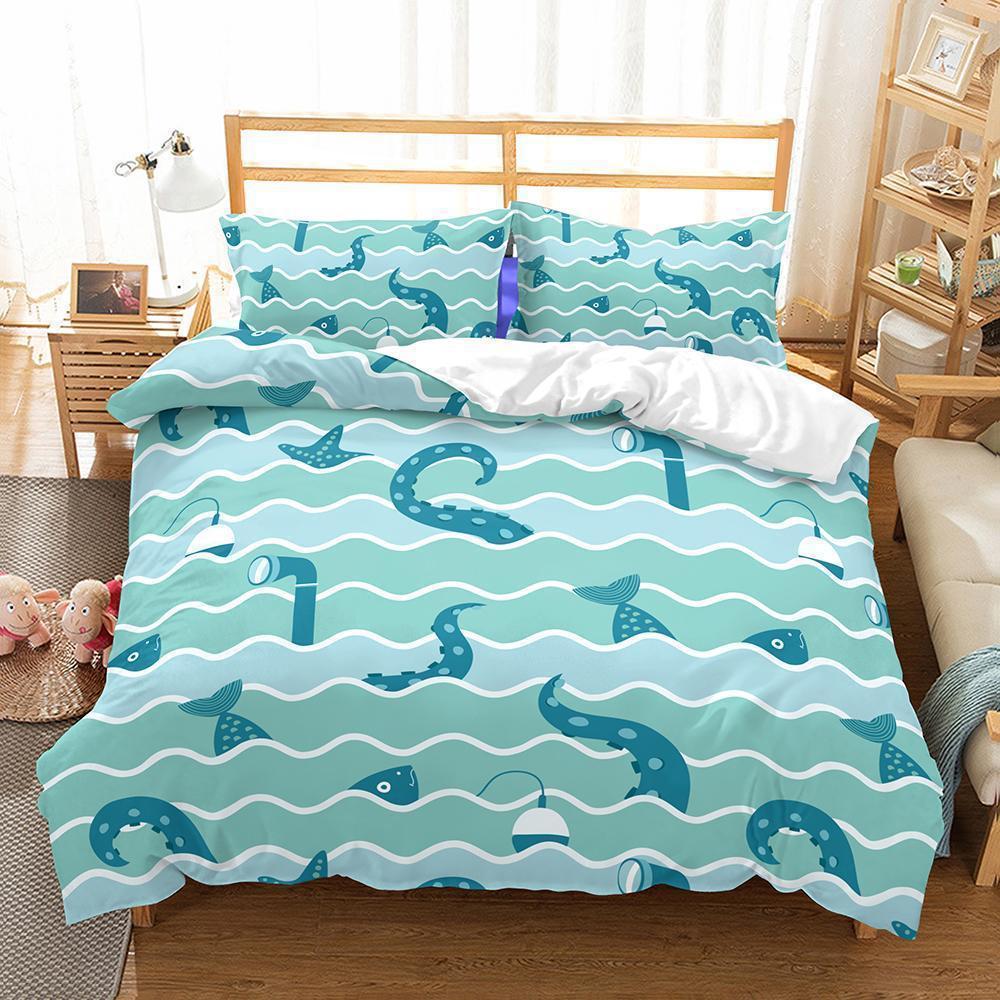 3D Animal Octopus Fish Printeds3D Customized Duvet Cover Bedding Sets