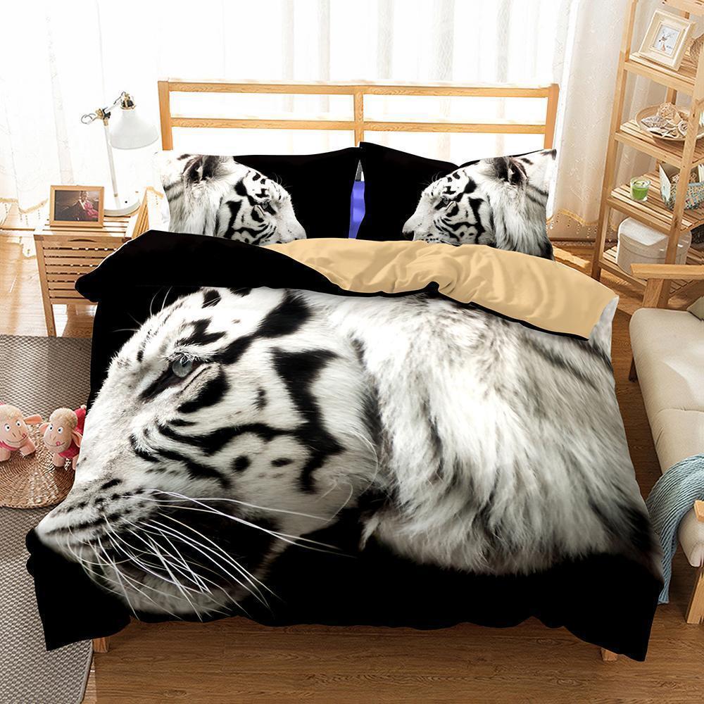 3D Animal Tiger Printed Bedroom Pillows Queen 3d hes3D Customized Duvet Cover Bedding Sets