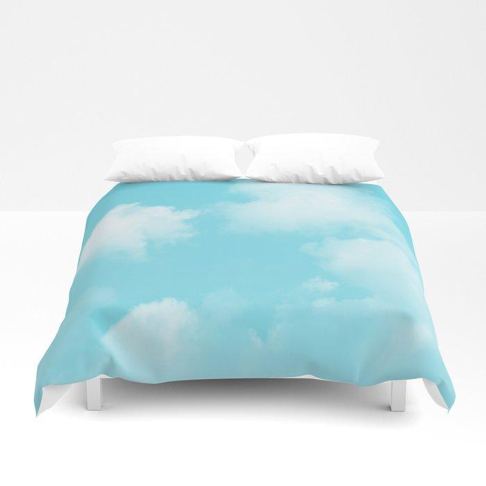 3D Aqua Blue Clouds Duvet Cover Bedding Sets