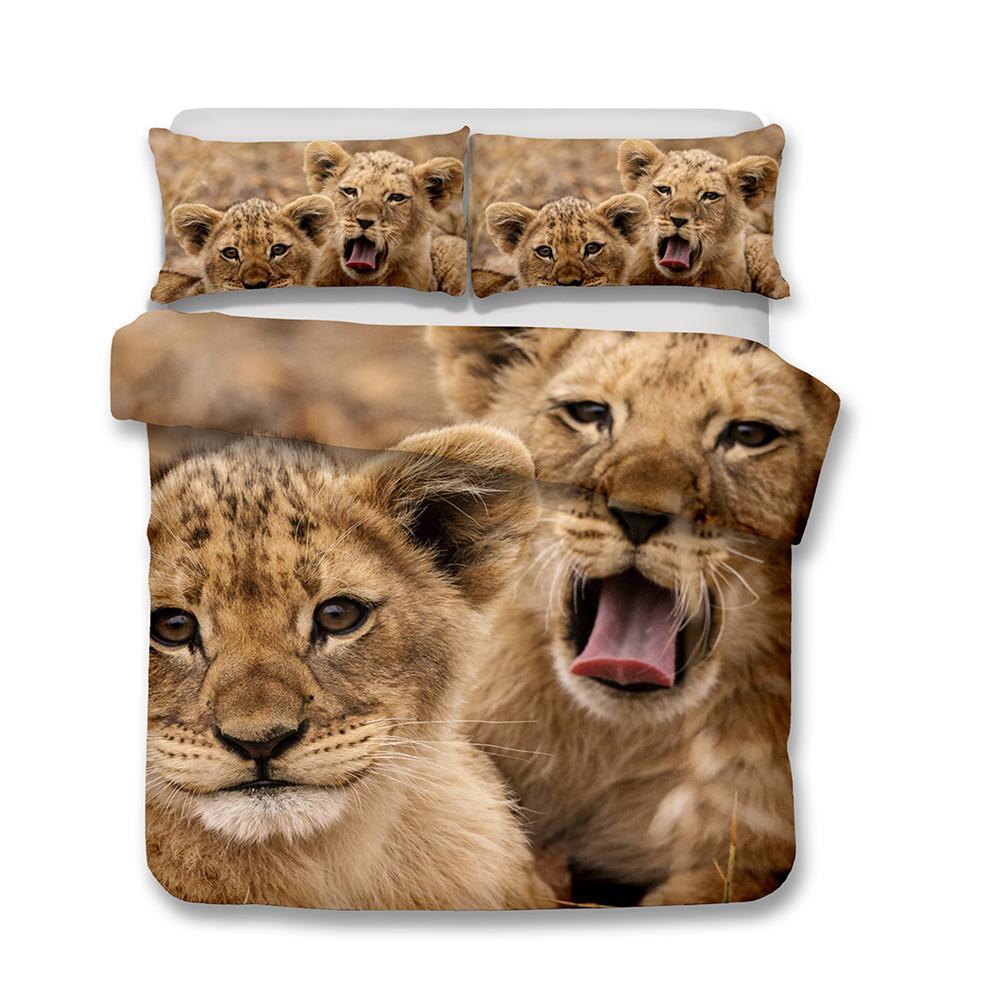3D Art Lion Print Double Full Queen Extra Large Pillow Cover Quilt Cover3D Customized Duvet Cover Bedding Sets