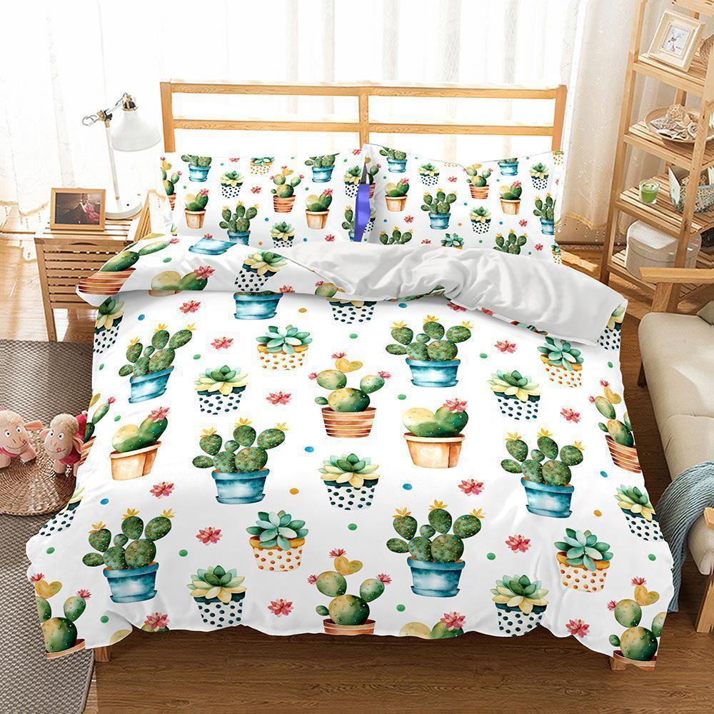 3D Art Pattern Cactus Printed Bedding Sets Duvet Cover