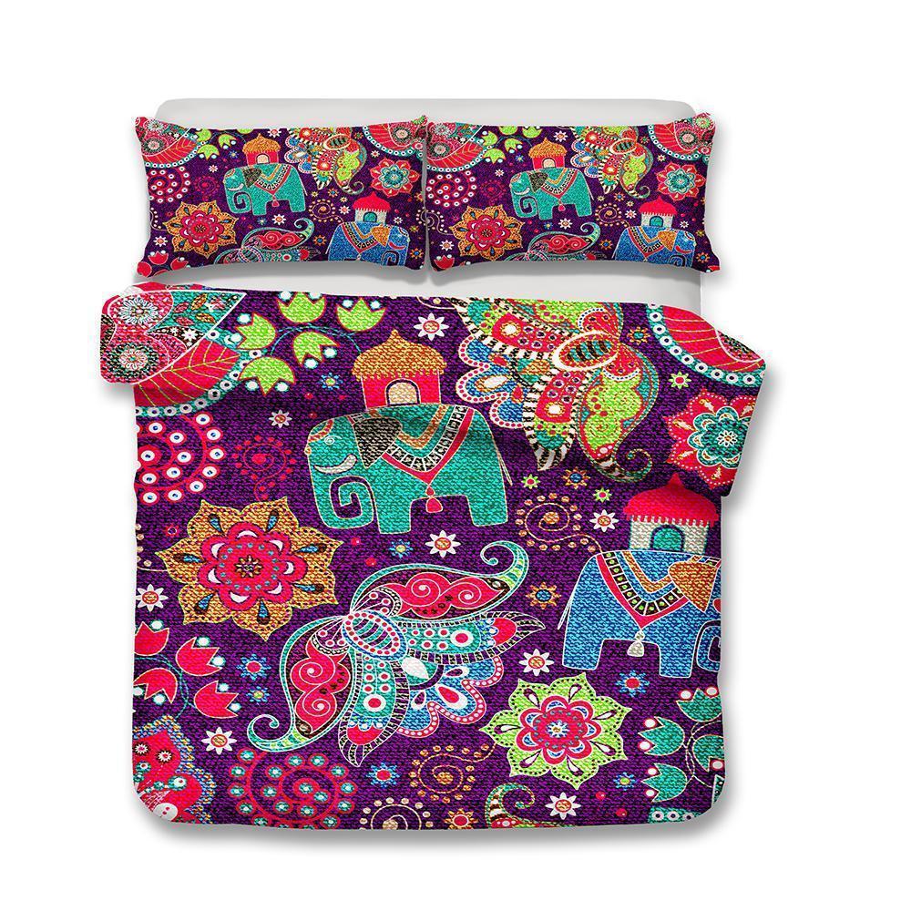 3d Art Queenize New Design Print Bohemia Green Theme Bohemian Comforter Boho Bedspreadss3D Customized Duvet Cover Bedding Sets