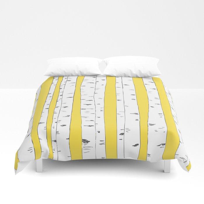 3D Aspen Forest – Yellow Duvet Cover Bedding Sets