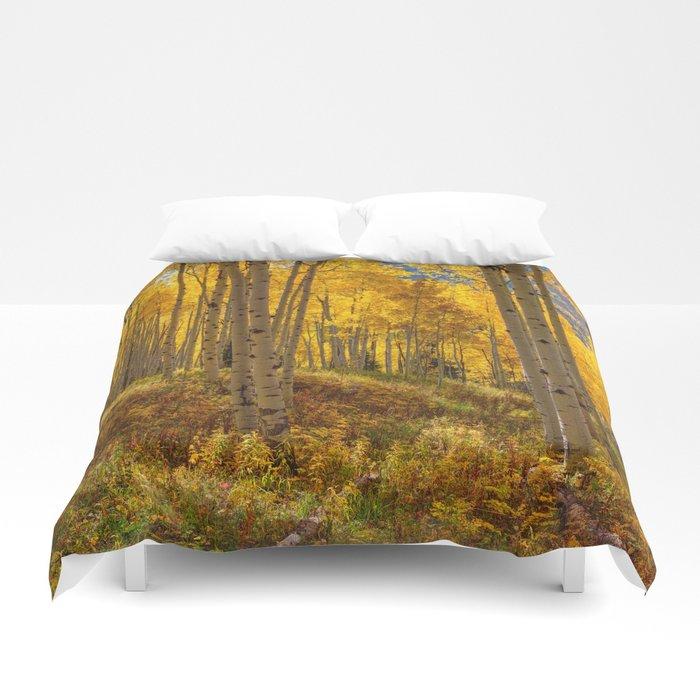 3D Autumn Aspen Forest Aspen Colorado Duvet Cover Bedding Sets