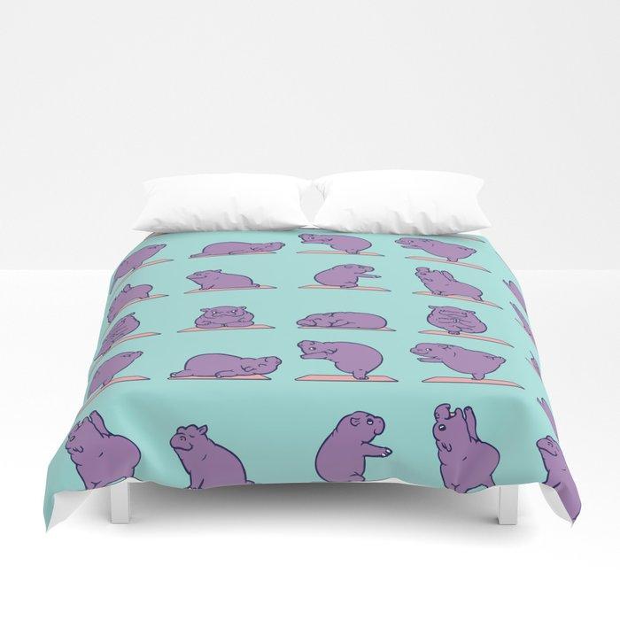 3D Baby Hippo Yoga Duvet Cover Bedding Sets