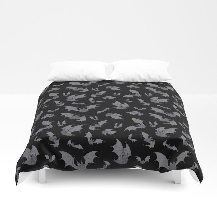 3D Bats Black Duvet Cover Bedding Sets