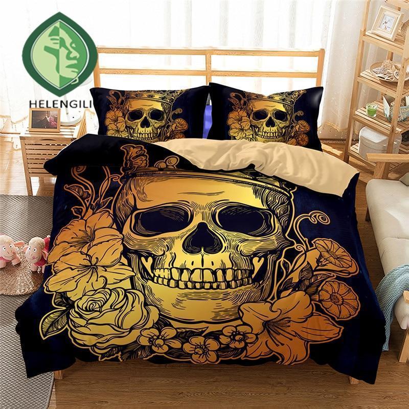 3D Bedding Set skull Print Duvet cover set