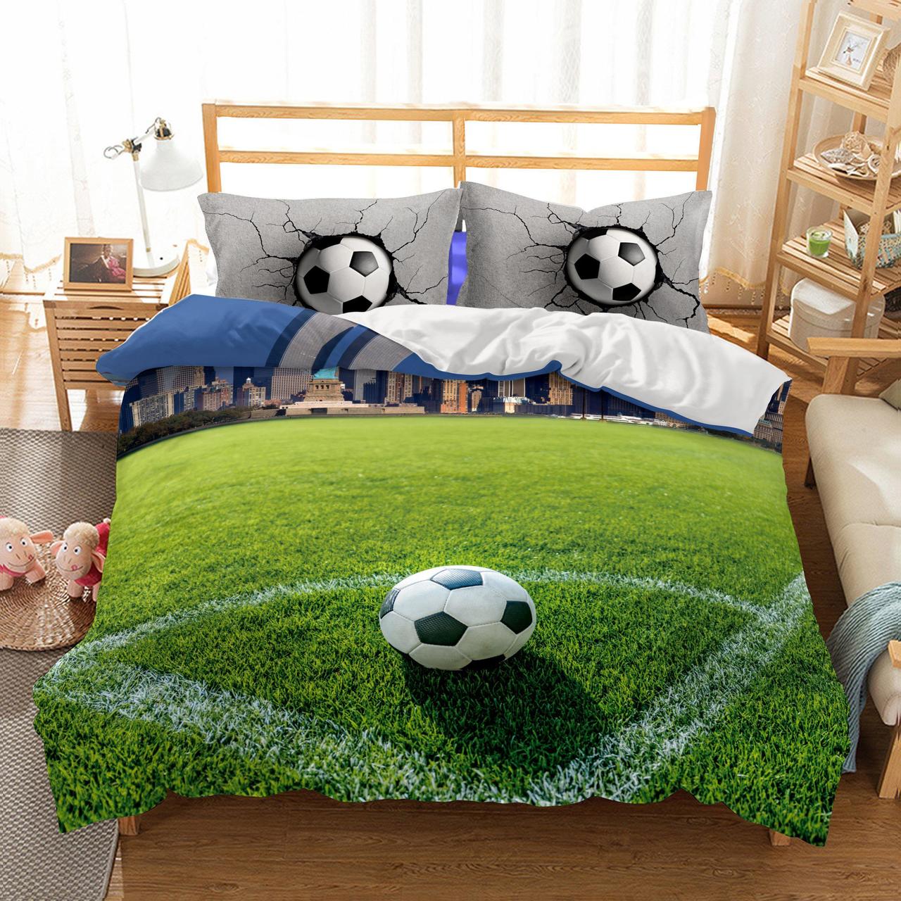 3D Bedding Unique Design Football Theme Printed 6 Bedding Sets Duvet Cover Set