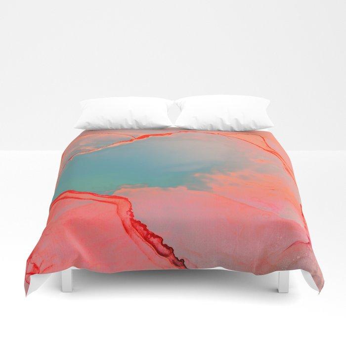 3D BETTER TOGETHER – LIVING CORAL by MS Duvet Cover Bedding Sets