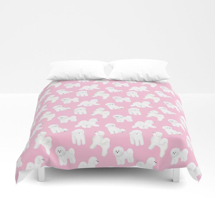 3D Bichon Frise Pattern (Pink Background) Duvet Cover Bedding Sets