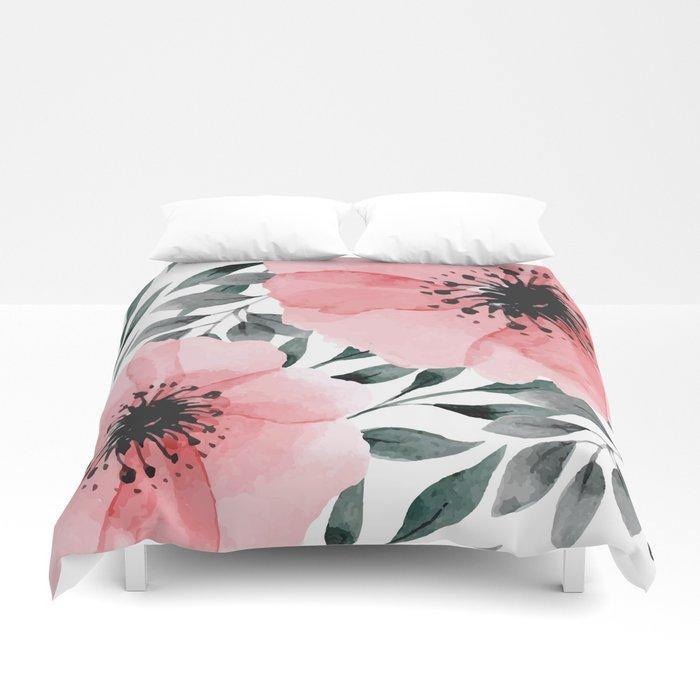 3D Big Watercolor Flowers Duvet Cover Bedding Sets