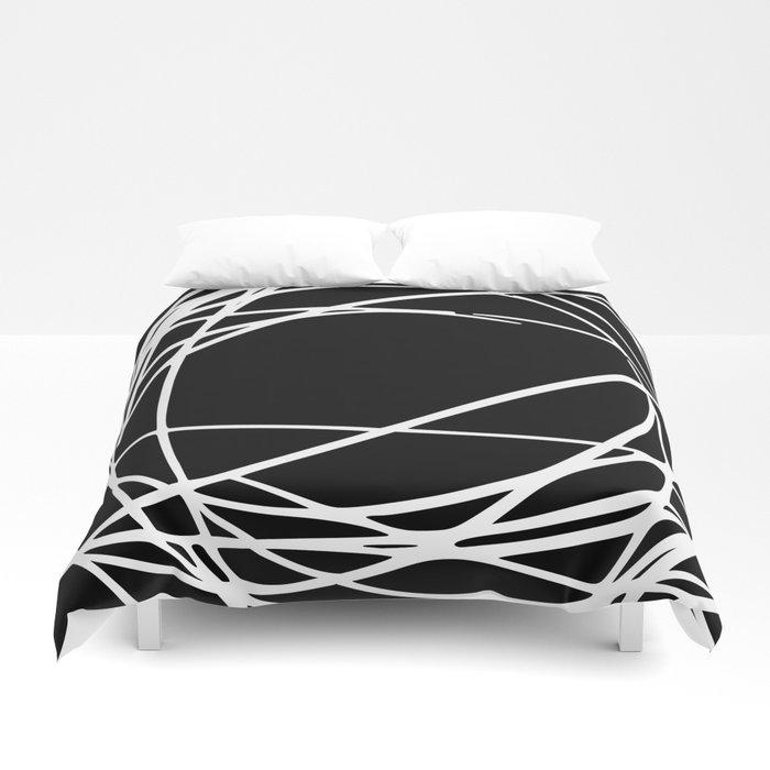 3D Black and White Circles and Swirls Modern Abstract Duvet Cover Bedding Sets