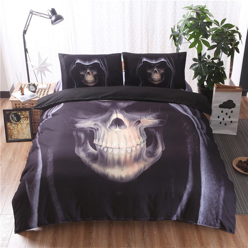 3D Blackkull Print et 2/ Double Queen King Bedclothes3D Customized Duvet Cover Bedding Sets