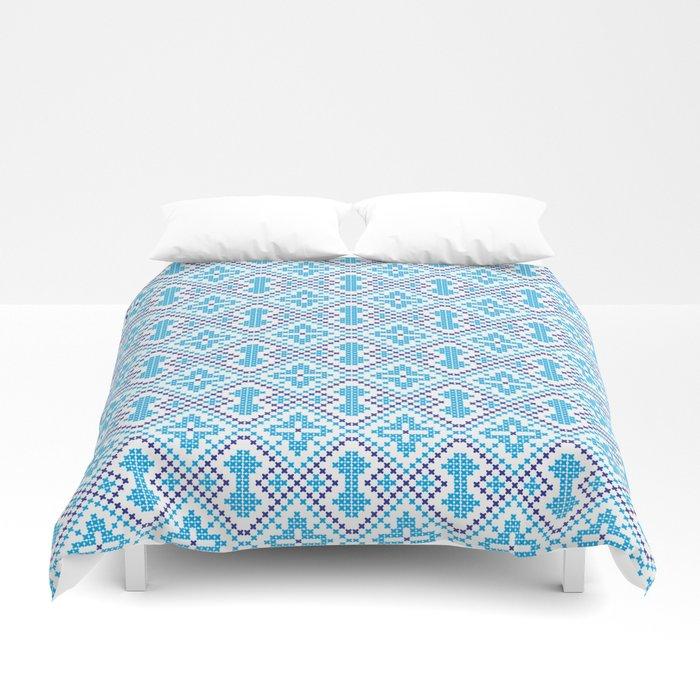 3D Blue embroidery pattern Duvet Cover Bedding Sets