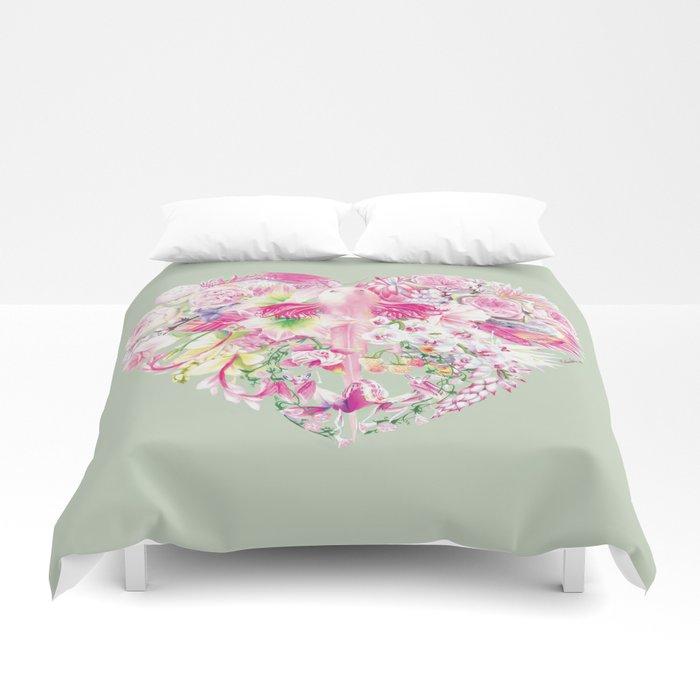 3D Blush Heart Duvet Cover Bedding Sets