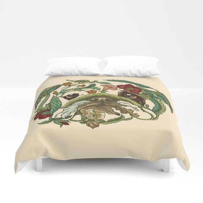 3D Botanical English Bulldog Duvet Cover Bedding Sets