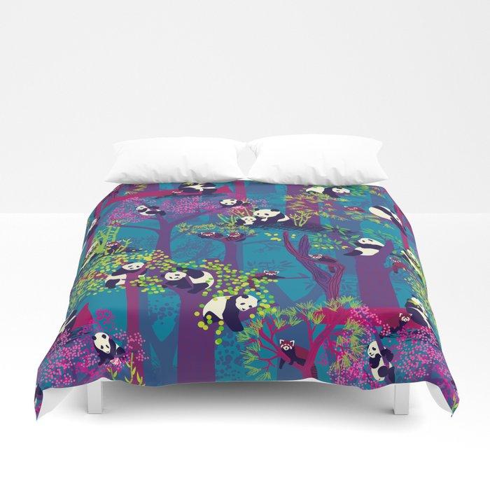 3D Both Species of Panda – Blue Duvet Cover Bedding Sets