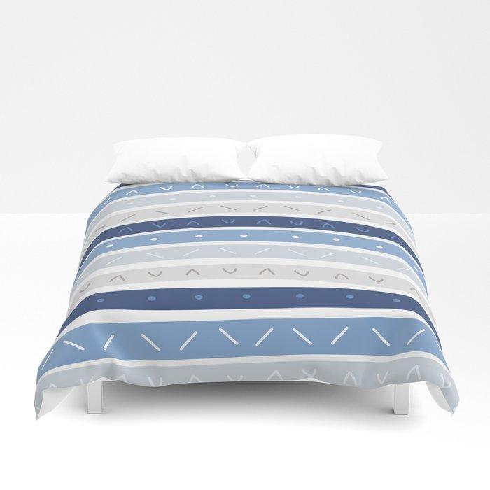 3D Bowie Blue Stripe Duvet Cover Bedding Sets