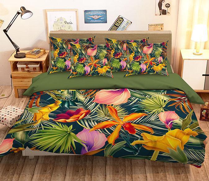 3D Bright Flowers 106 Bed Pillowcases Quilt