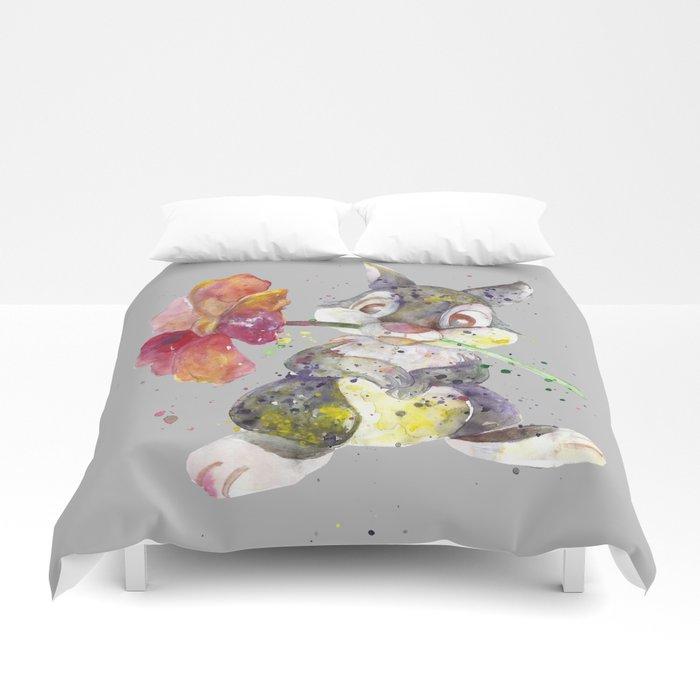 3D Bunny With flower Duvet Cover Bedding Sets