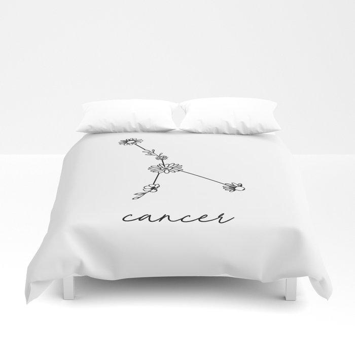 3D Cancer Floral Zodiac Constellation Duvet Cover Bedding Sets