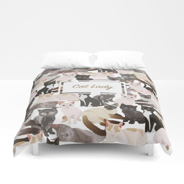 3D Cat lady Duvet Cover Bedding Sets