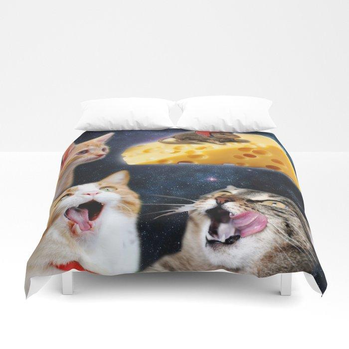 3D Cats and the mouse on the cheese Duvet Cover Bedding Sets