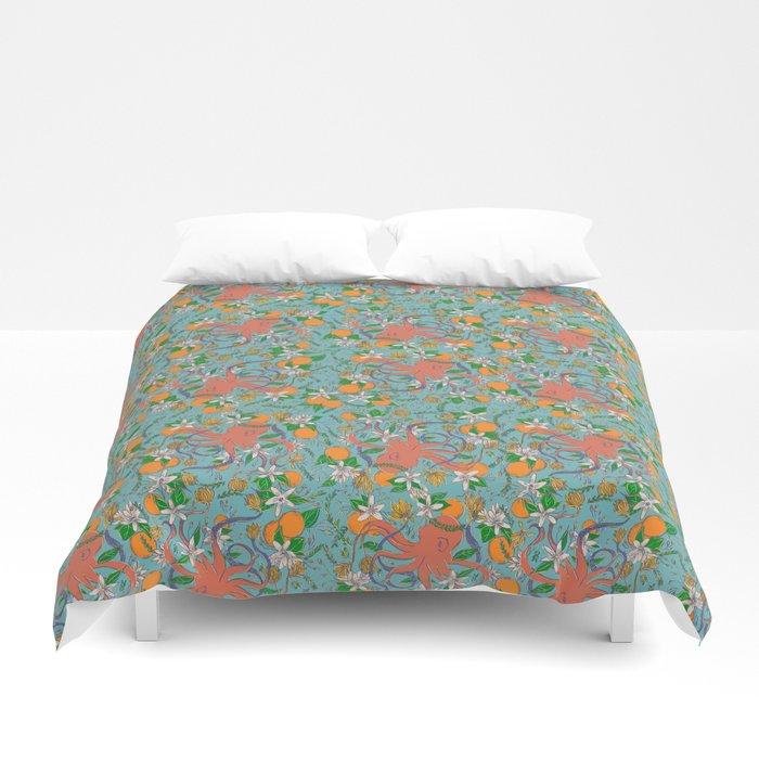 3D Citrus Octo Duvet Cover Bedding Sets