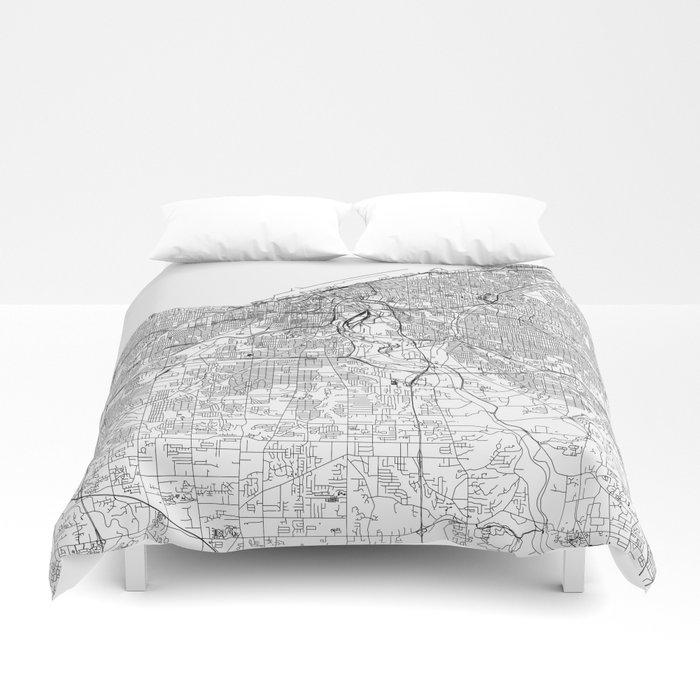 3D Cleveland White Map Duvet Cover Bedding Sets
