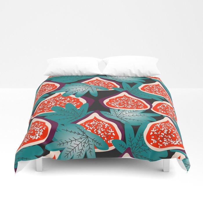 3D Colorful figs and leaves Duvet Cover Bedding Sets