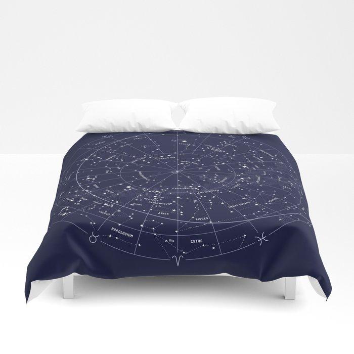 3D Constellation Map Indigo Duvet Cover Bedding Sets