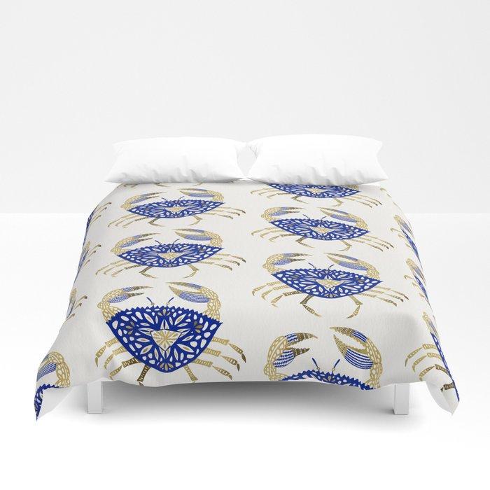 3D Crab Navy & Gold Duvet Cover Bedding Sets