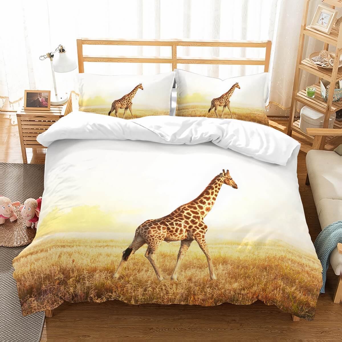 3D Customize Giraffe et Bedroomet Bed3D Customized Duvet Cover Bedding Sets