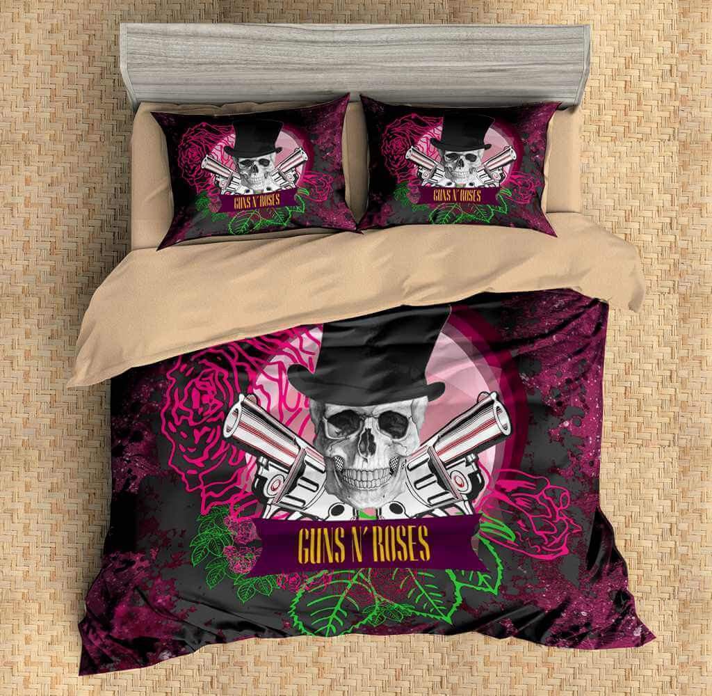 3D Customize Guns Nâ€™ Roses Customized Bedding Sets Duvet Cover
