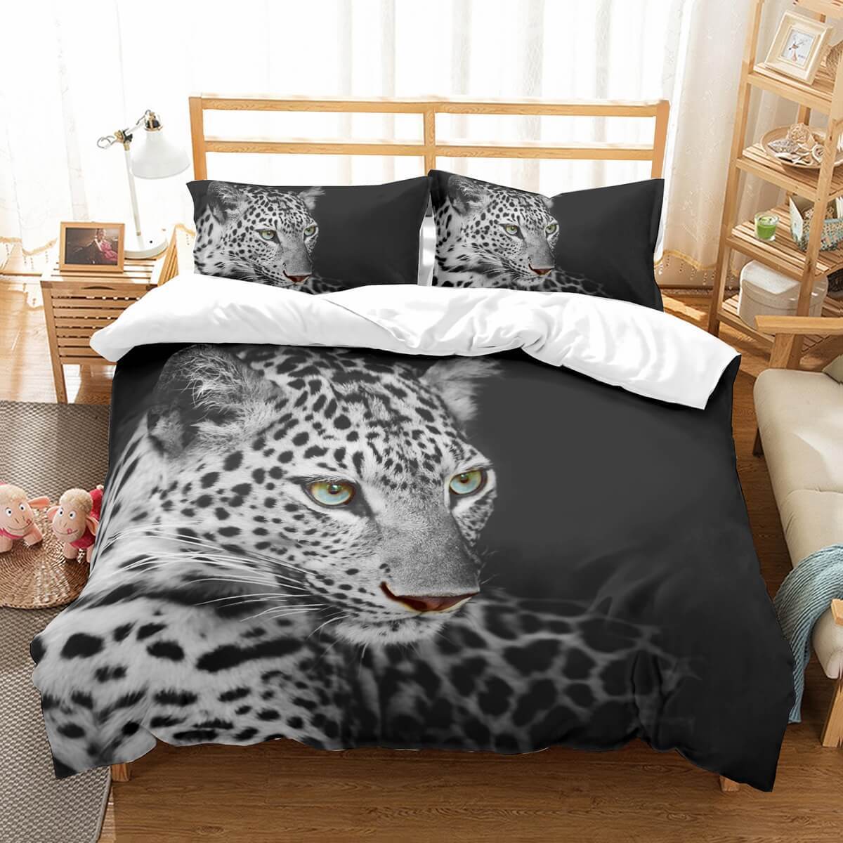3D Customize Leopard et Bedroomet Bed3D Customized Duvet Cover Bedding Sets